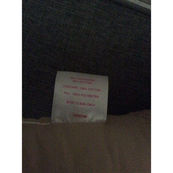 Candies Beige Lace Crochet Front Bed Sofa Throw Square Pillow - Picture 4 of 4